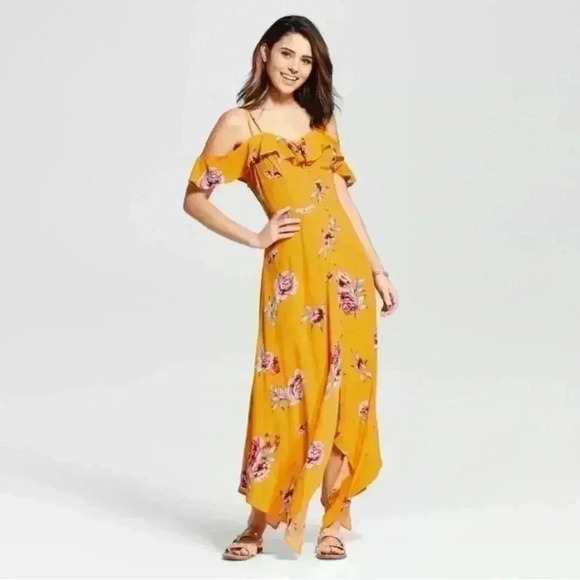Floral Cold Shoulder Dress - Picture 1 of 3